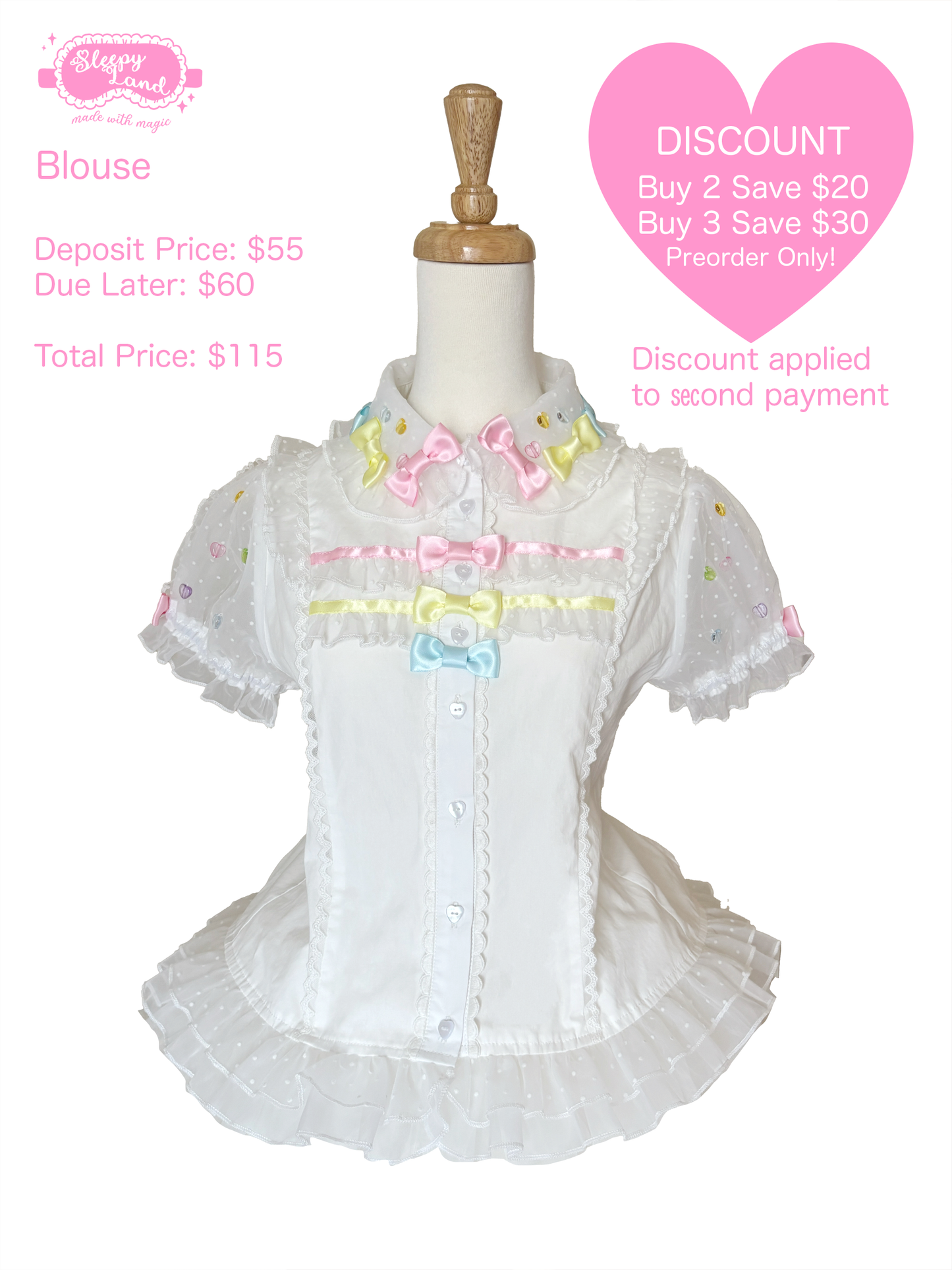 deposit preorder | sugary puff blouse | delivery in February 2025