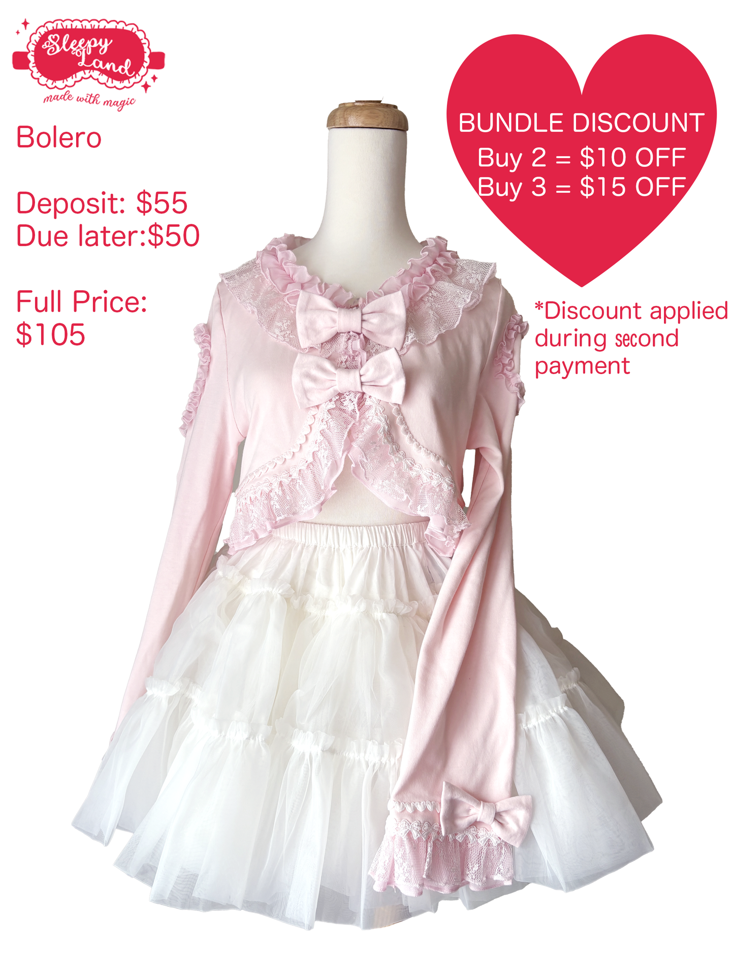 deposit preorder | princess heart bolero | delivery in June 2025